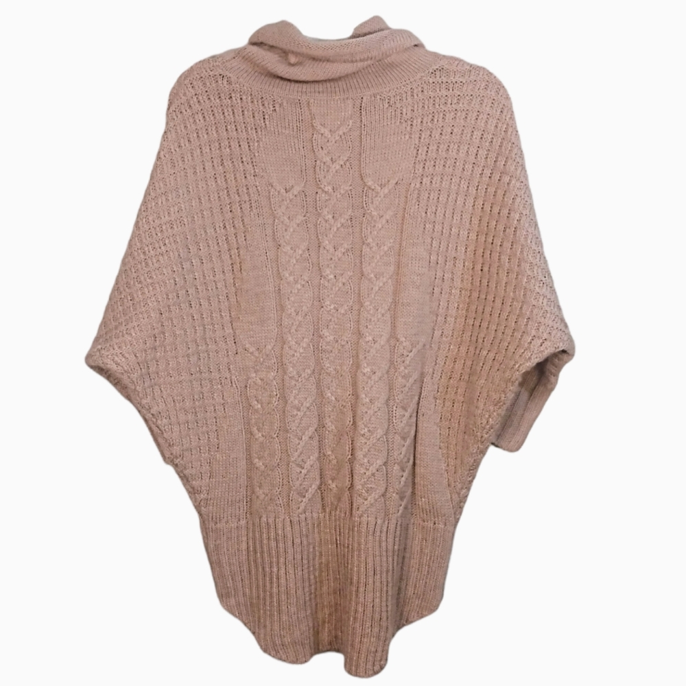 Ruby Moon Anthropologie pink wool blend slouchy cable knit dolman arm sweater M - Picture 2 of 10